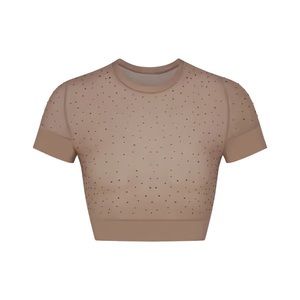 COPY - Skims rhinestone mesh crop